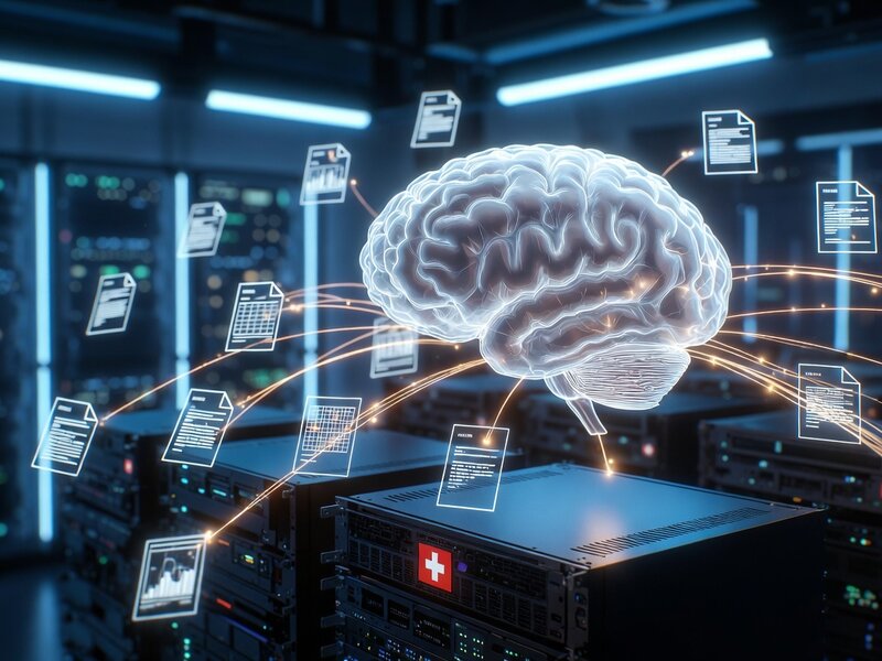 Private AI with Retrieval-Augmented Generation running on managed Swiss server infrastructure